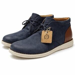 Born Theo Men’s Chukka Boots Size 10.5 Navy Blue Leather Casual Comfort Lace Up